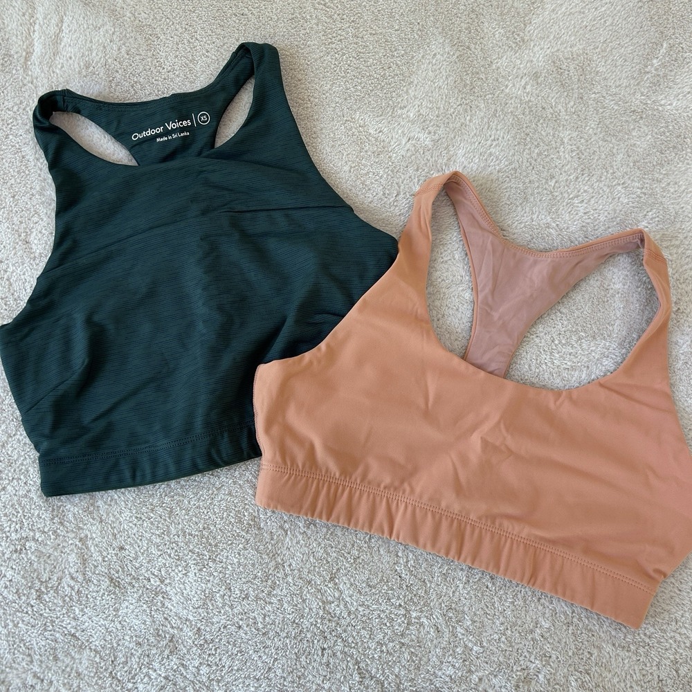 Outdoor Voices Sports Bra Crop Top Women's size XS Lot Of 2 EUC